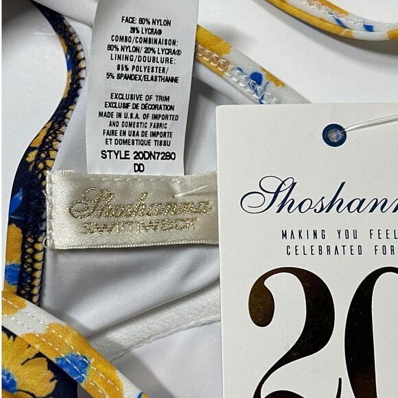 Shoshanna Daisy Daydream Tie-Neck Bikini Top Tie Front High Waist Bottoms L /DD - Picture 11 of 12